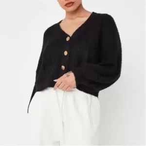 Image of Missguided Textured Cardigan - Black