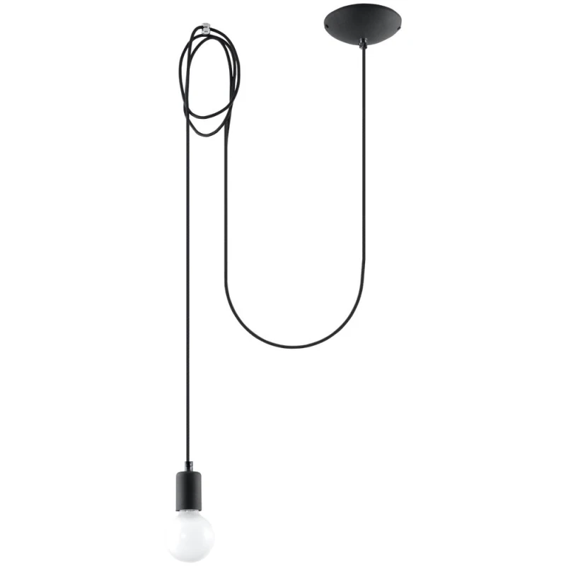 Image of Sollux Lighting Pendant lamp fabric, steel Edison loft Design E27