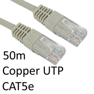 RJ45 (M) to RJ45 (M) CAT5e 50m Grey OEM Moulded Boot Copper UTP Network Cable