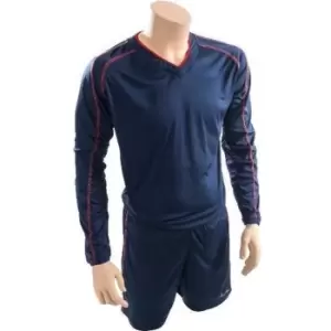 Image of Precision Childrens/Kids Marseille T-Shirt & Shorts Set (L) (Navy/Red)