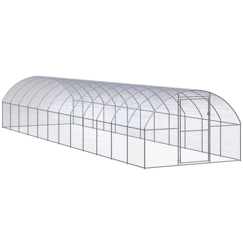 Image of VIDAXL Outdoor Chicken Coop 3x12x2 m Galvanised Steel Vidaxl 8720286844915