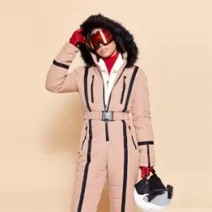 image of Missguided Panelling Snow Suit - Neutral