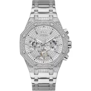 image of Guess Gents Guess Momentum Silver Watch GW0419G1 - Silver