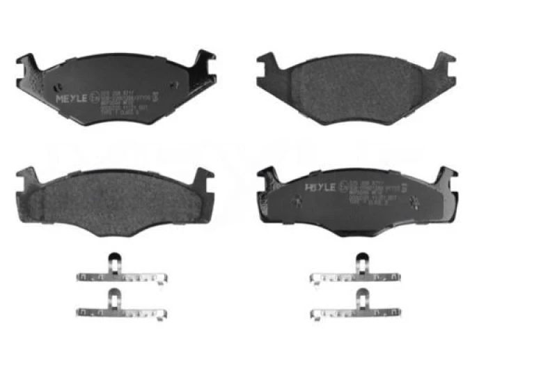 Image of MEYLE 025 208 8717 Brake pad set Front Axle, excl. wear warning contact, Original Quality, with anti-squeak plate Brake Pad Set,disc brake (402)