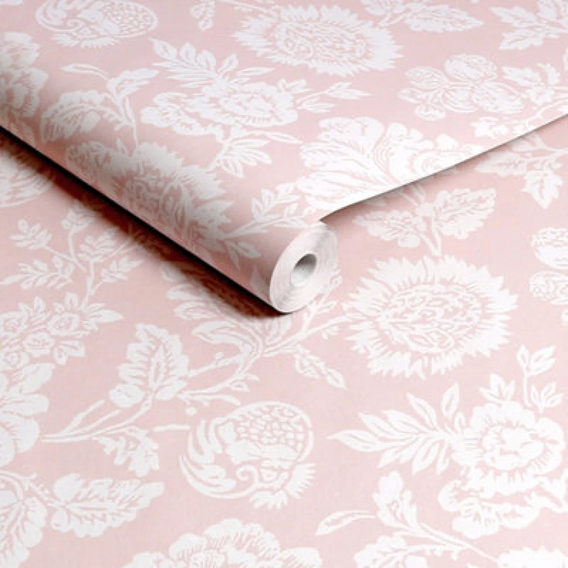 Image of Shabby Chic by Rachel Ashwell Stipple Pink Floral Wallpaper Wallpaper One Size Pink 71589406000