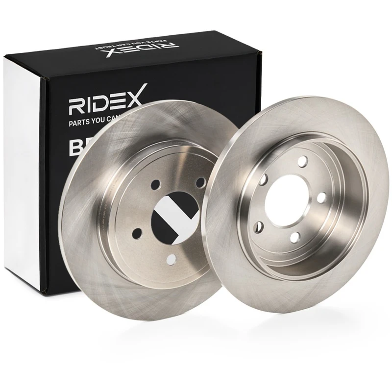 Image of RIDEX 82B0644 Brake disc Rear Axle, solid, Cast Iron, Uncoated, Untreated, without bolts/screws Cast Iron Brake Disc (82)