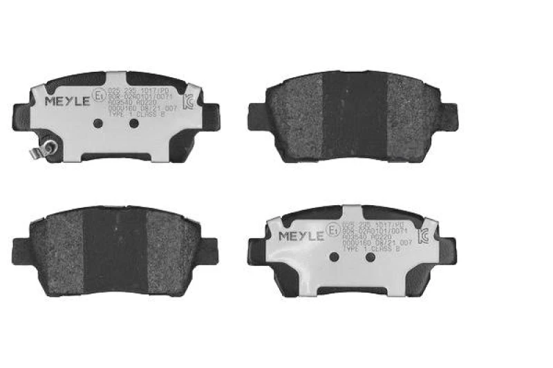 Image of MEYLE 025 235 1017/PD Brake pad set Front Axle, with acoustic wear warning, MEYLE-PD Quality, with anti-squeak plate Brake Pad Set,disc brake (402)