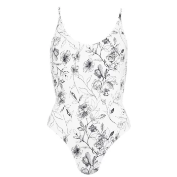 Image of Firetrap Crossbody Swimsuit Womens - White L Flwr Pr