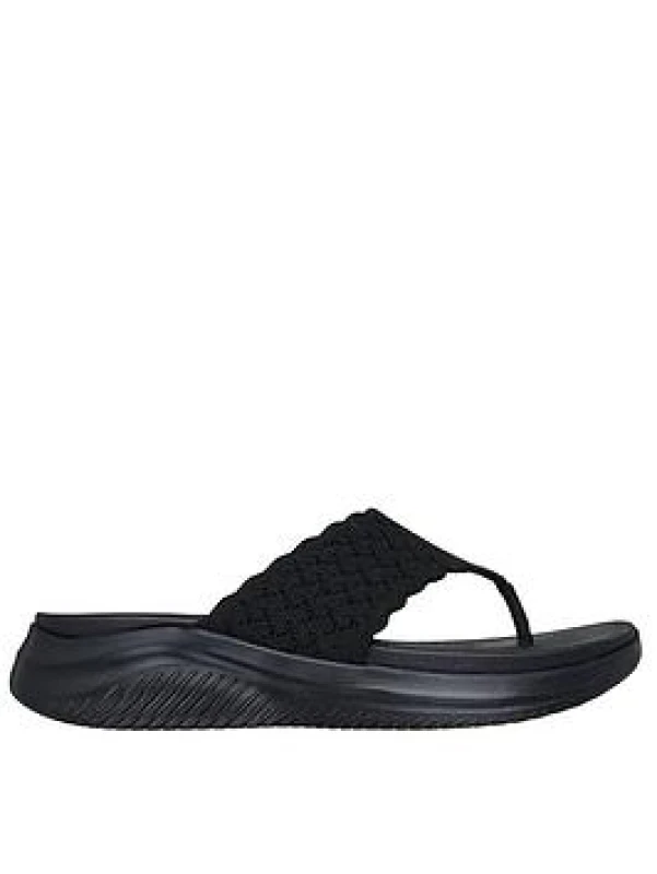 Image of Skechers Womens Flat Sandal - Black Female 7