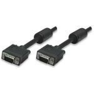 Image of Manhattan SVGA Monitor Cable with Ferrite Cores HD15 1.8m Male to Male Compatible with VGA Shielded with Ferrite Cores to help minimise EMI interferen