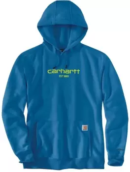 Image of Carhartt Lightweight Logo Graphic Hoodie, blue, Size L, blue, Size L