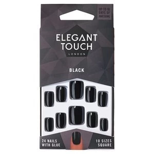 Image of Elegant Touch Fake Nails Monochrome Madness Jet Black