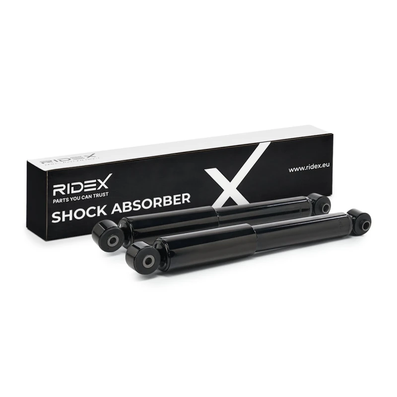 Image of RIDEX 854S19322 Shock absorber Rear Axle, Gas Pressure, Twin-Tube, Suspension Strut, Top eye Shock Absorber (854)