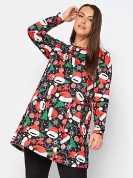 Image of Yours Novelty Mrs Clause Long Sleeve - Black, Size 16, Women
