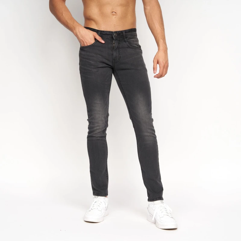 Image of Duck&Cover Maylead Mens Slim-Fit Five-Pocket Denim Jeans in Black Size: 38R Black Male 38R