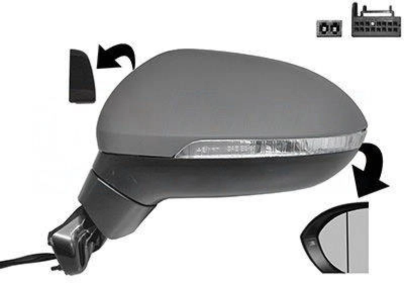 Image of VAN WEZEL 5742827 Wing mirror * HAGUS * Left, with memory, primed Outside Mirror (50)