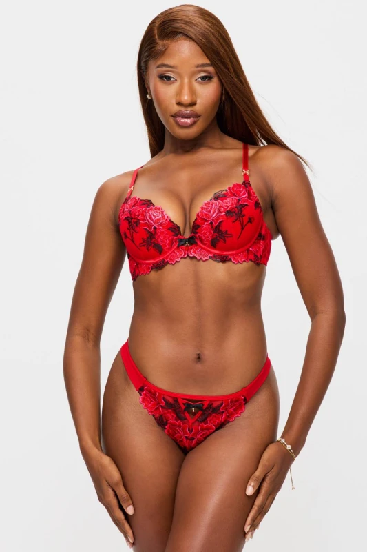 Image of Ann Summers Womens Roses Are Red Thong Size: 8 Red Female 8