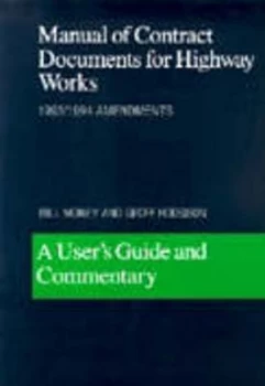 Image of Manual of Contract Documents for Highway Works by Bill Money and Geoff Hodgson Paperback
