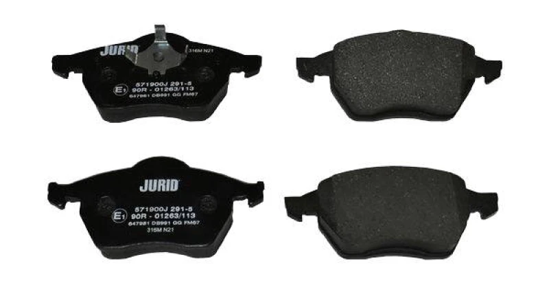 Image of JURID 571900J Brake pad set not prepared for wear warning indicator, without accessories, with piston clip Brake Pad Set,disc brake (402)