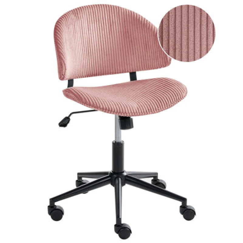 Image of Beliani Office Chair Kiana Corduroy Pink