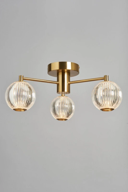 Image of BHS Lighting Rimi Semi Flush Ceiling Light in Gold Gold Unisex
