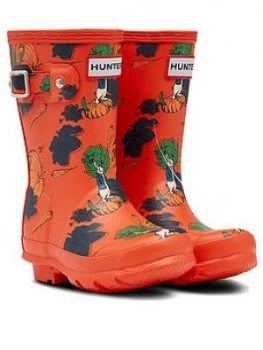 Image of Hunter Peter Rabbit Original Kids Wellington Boot - Red, Size 9 Younger