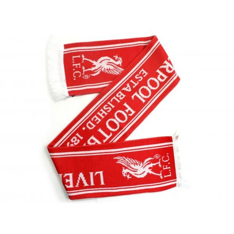 Image of Liverpool FC Mens Jacquard Knit Football Manager Scarf in Red Red Male One Size