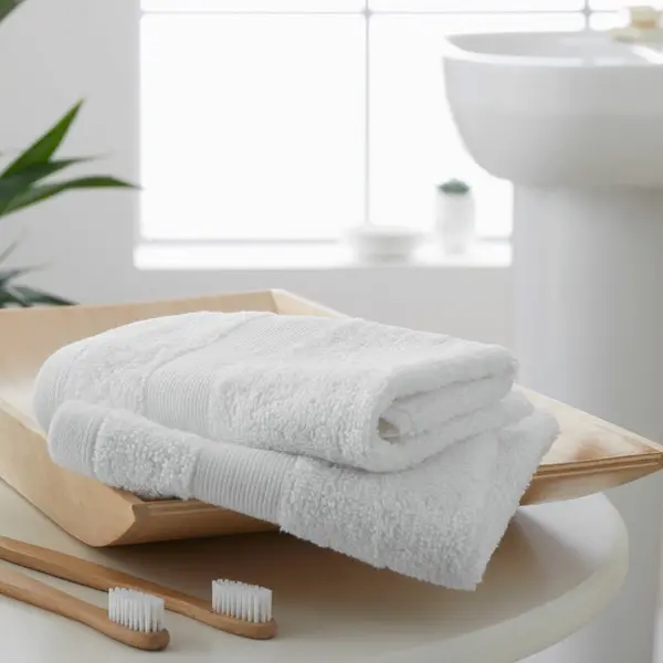 Image of CATHERINE LANSFIELD Catherine Lansfield Anti-Bacterial 100% Cotton Face Cloth, White, 2 Pack TW/55660/W/FC2/WH