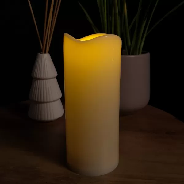 image of 18cm Battery Operated Cream Flickering Flameless LED Candle