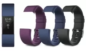 image of Fitbit Charge 2 Classic Replacement Band: Black/Large