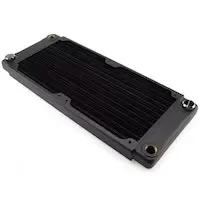 image of XSPC TX240 Crossflow Ultra Thin Dual Fan Black Radiator - 240mm