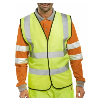 image of BSEEN EN ISO 20471 VEST S/YELL XL (BULK PAC OF 100 VESTS ) - Hi Vis - Beeswift