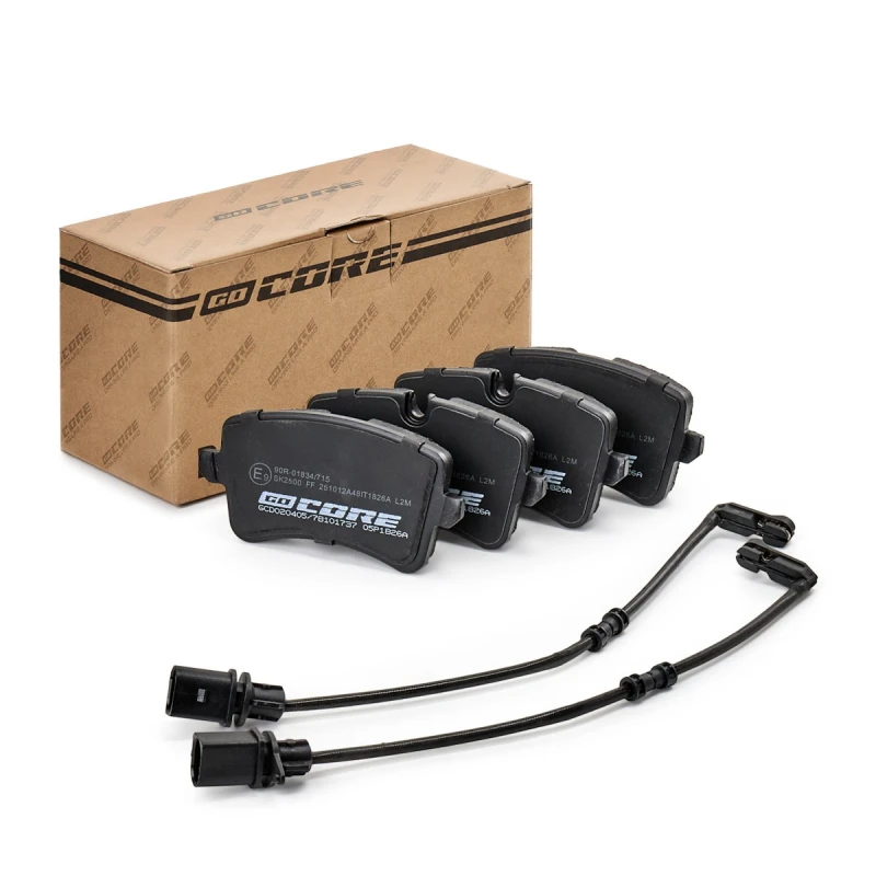 Image of goCORE GCD020405 Brake pad set Rear Axle, incl. wear warning contact, with anti-squeak plate Brake Pad Set,disc brake (402)