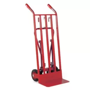 Image of Slingsby 3 Position Truck, Red, With Solid Rubber Tyred Wheels
