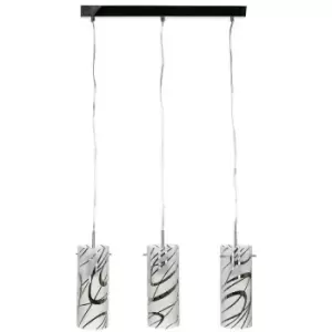 Italux Hello - Modern Hanging Pendant Chrome, White 3 Light with White Shade, E27