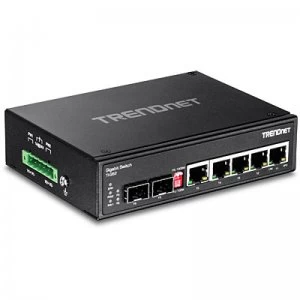 image of TRENDnet 6-Port Hardened Industrial Gigabit DIN-Rail Switch