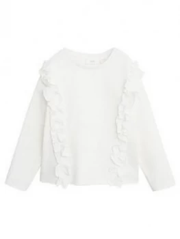 image of Mango Girls Frill Sweat - Cream