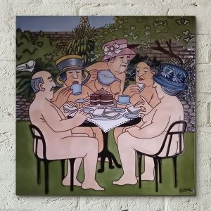 Image of Tea In The Garden Wall Tile By Beryl Cook