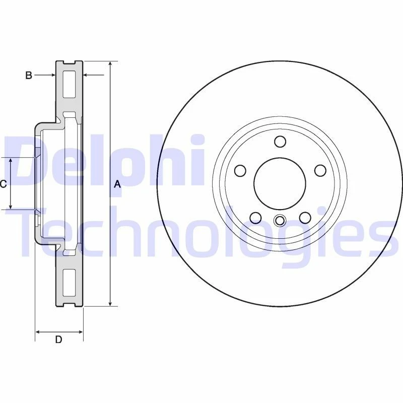 Image of DELPHI Brake disc DELPHI BG9155C