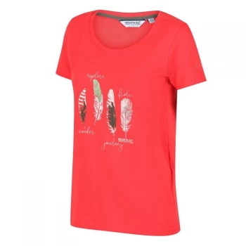 Image of Regatta Filandra IV Graphic Print Organic T-Shirt - Red Sky