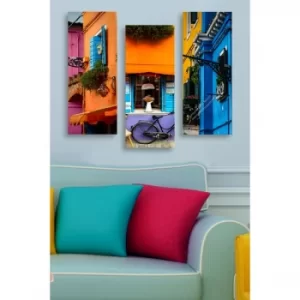 Image of MDF0080 Multicolor Decorative MDF Painting (3 Pieces)