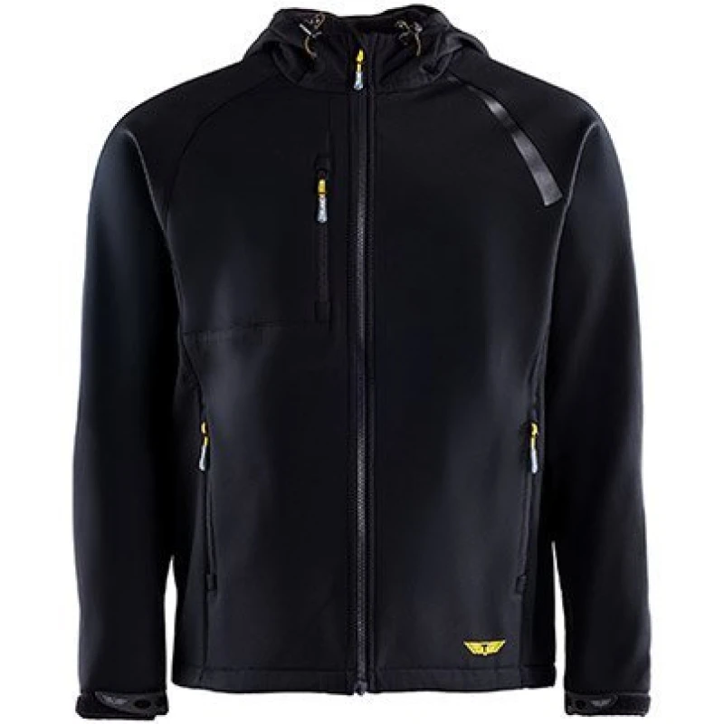 Image of Trojan Trojan Mens Black Hooded Softshell Jacket M 18L2904