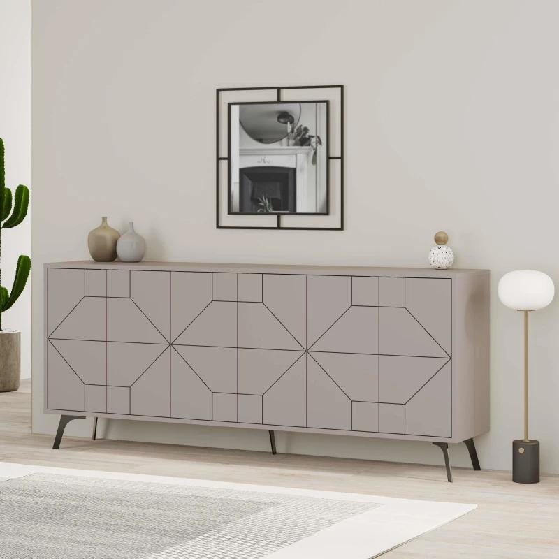 Image of DECORTIE Dune Console Sideboard Display Unit 183 Mocha Grey M.K.23444.4