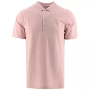 image of Farah Corinthian Pink Marl Blanes Polo Shirt