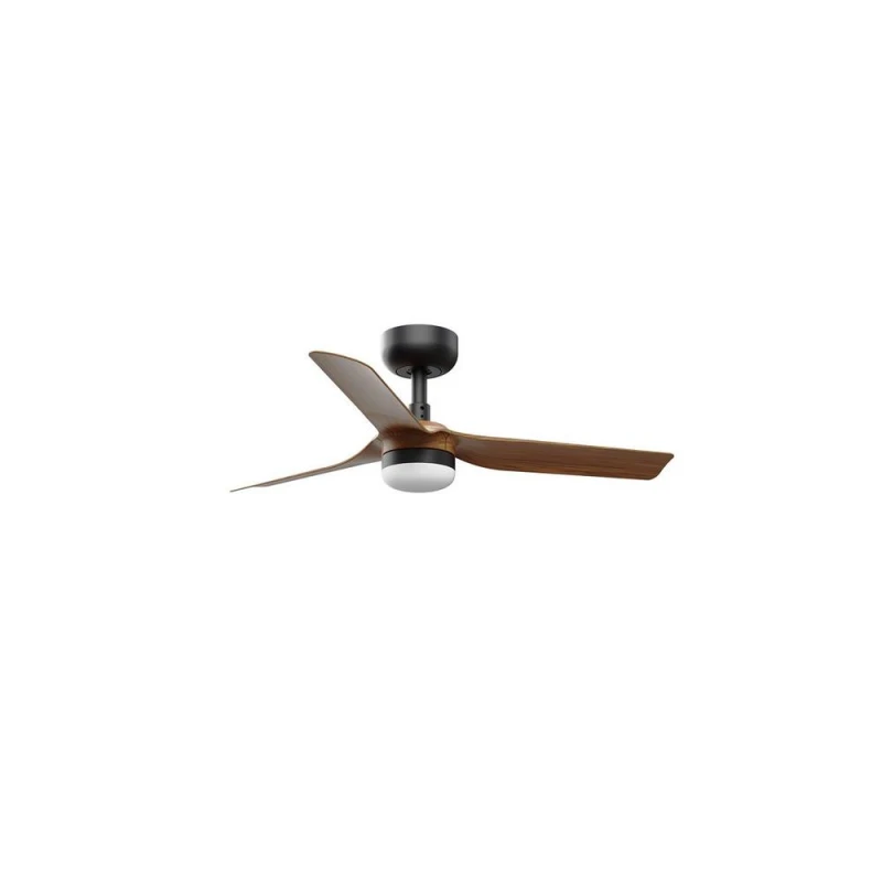 Image of Mini Punt Small LED Black, Dark Wood DC Ceiling Fan 6 Speed
