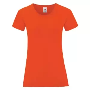 Image of Fruit Of The Loom Womens/Ladies Iconic T-Shirt (S) (Flame Red)