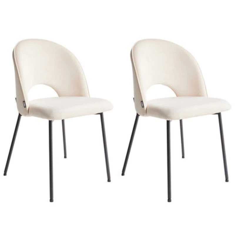 Image of Beliani Set Of 2 Dining Chairs Covelo Light Beige