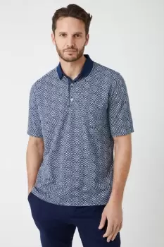 Mens Short Sleeve Geo Knitted Polo