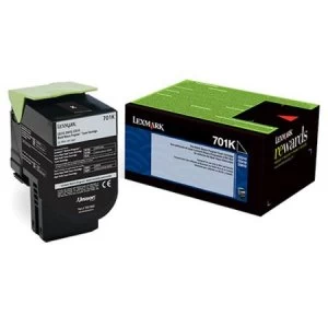 image of Lexmark 702K Black Laser Toner Ink Cartridge