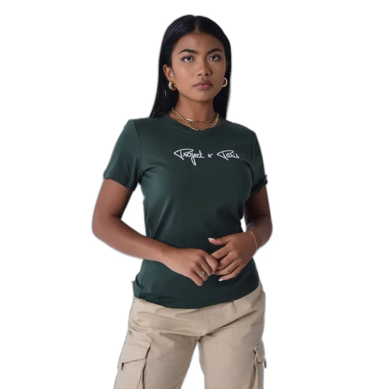Image of Project X Paris T-Shirt embroidery logo woman Project X Paris Basic Vert Female L